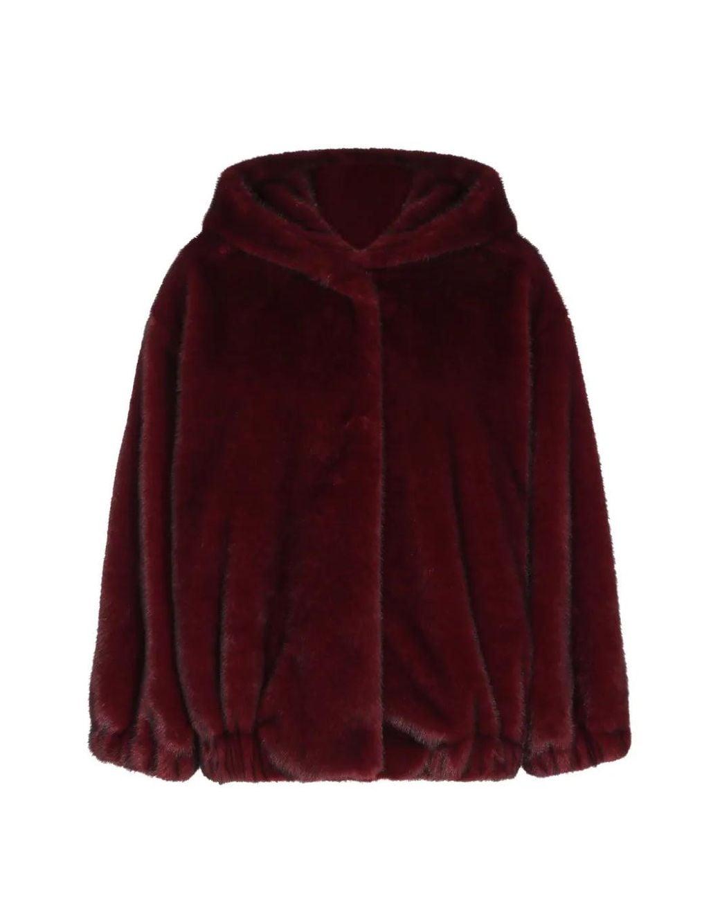 Antonelli Red Faux-Fur Hooded Coat