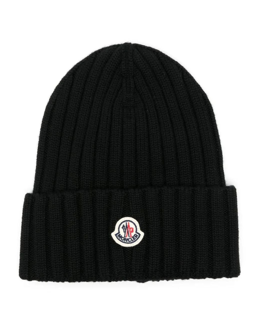 Gorro de canalé Moncler de color Black