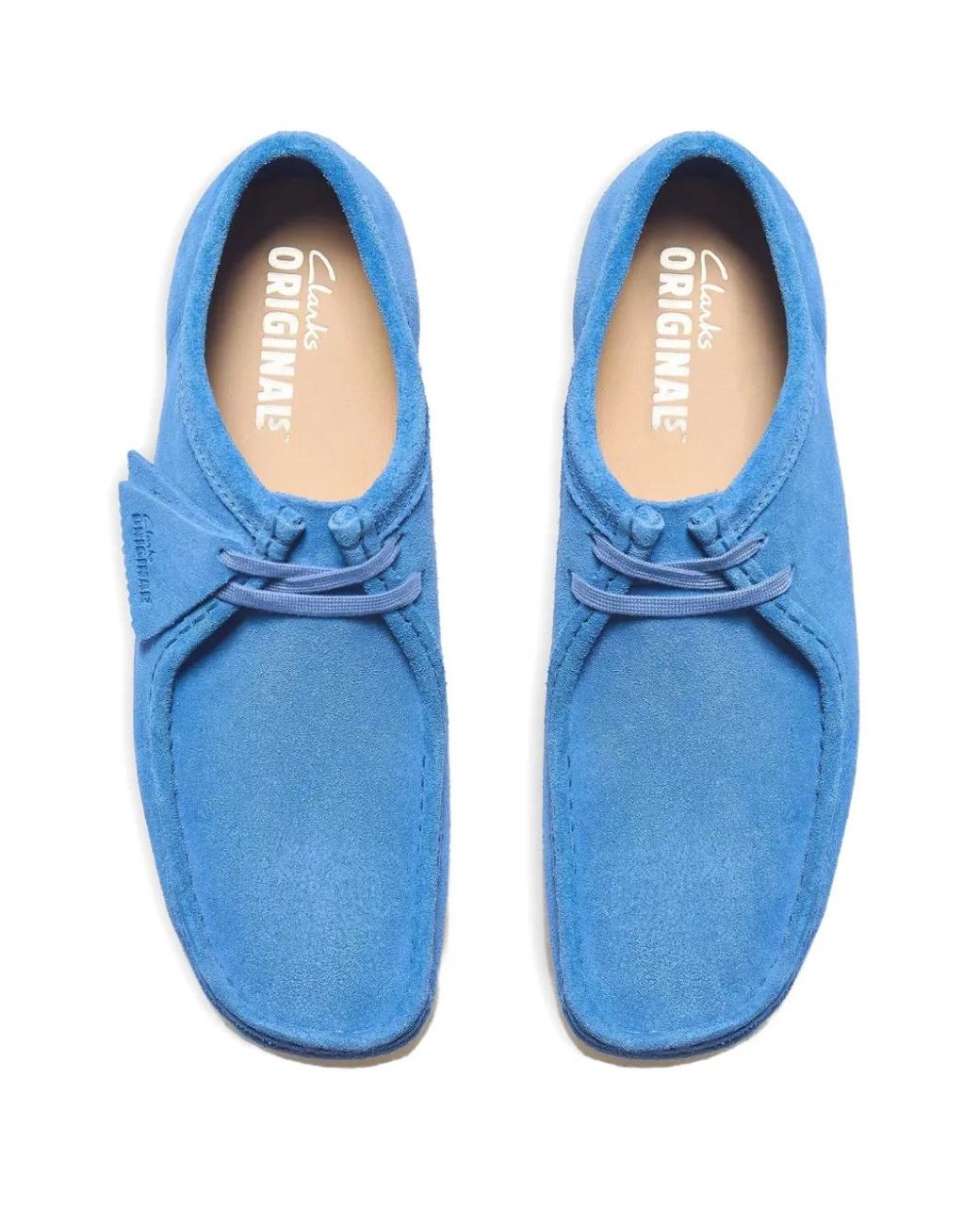 Clarks Blue Suede Lace-Up Derby Shoes for men