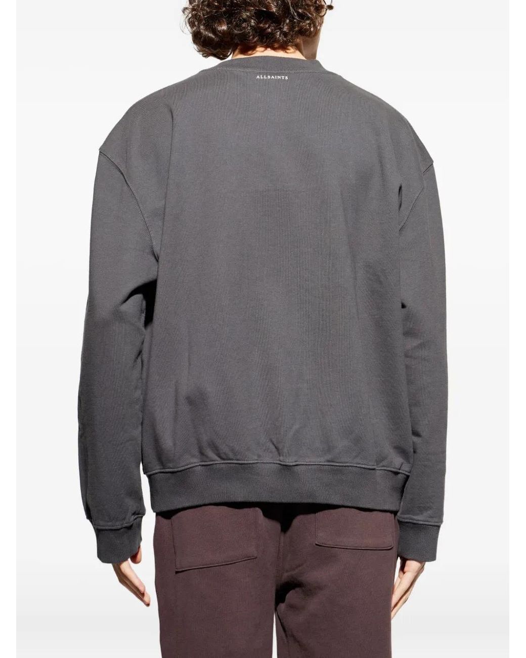 AllSaints Gray Icon Crew-Neck Sweatshirt for men
