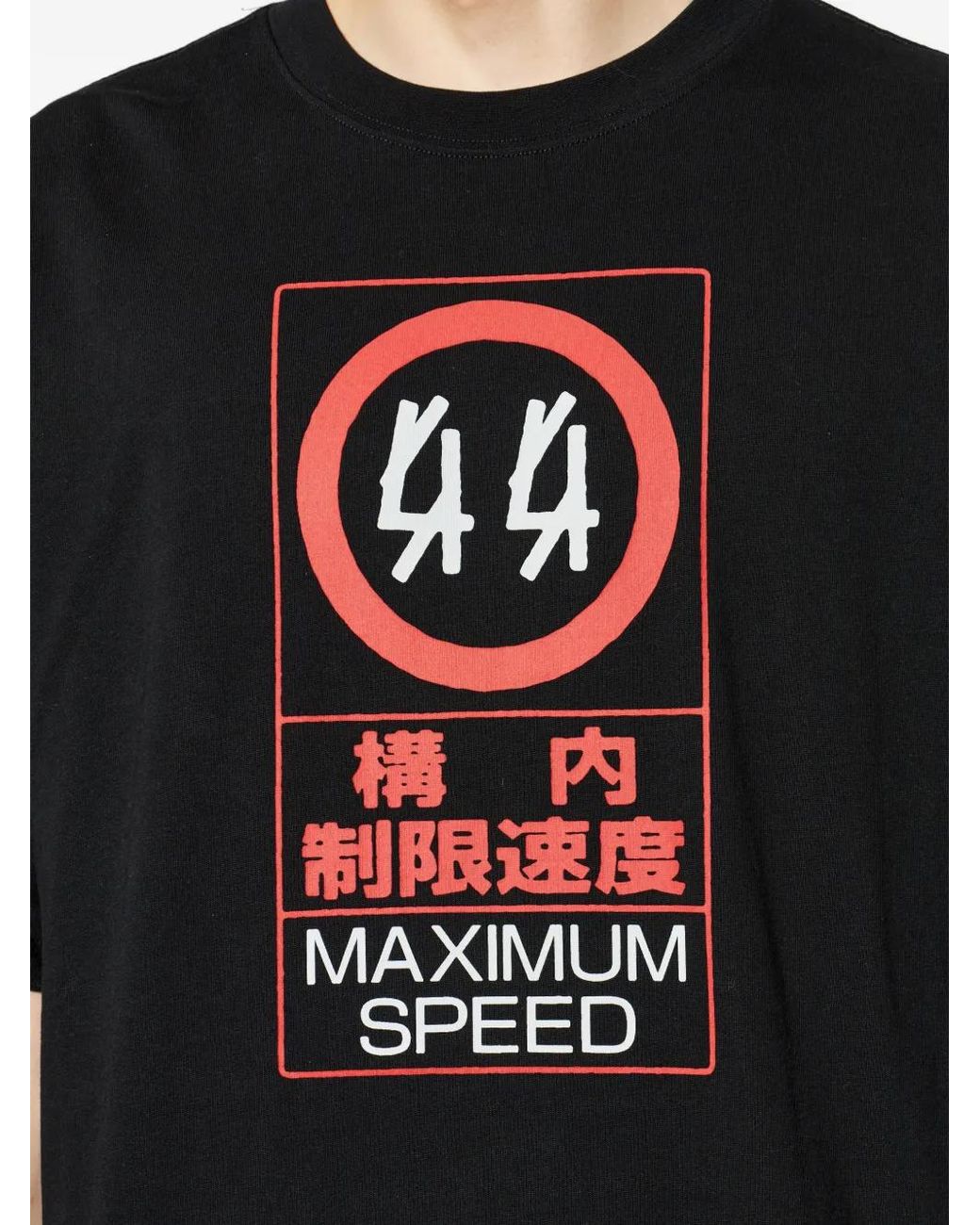 44 Label Group Black Graphic Print T-Shirt for men