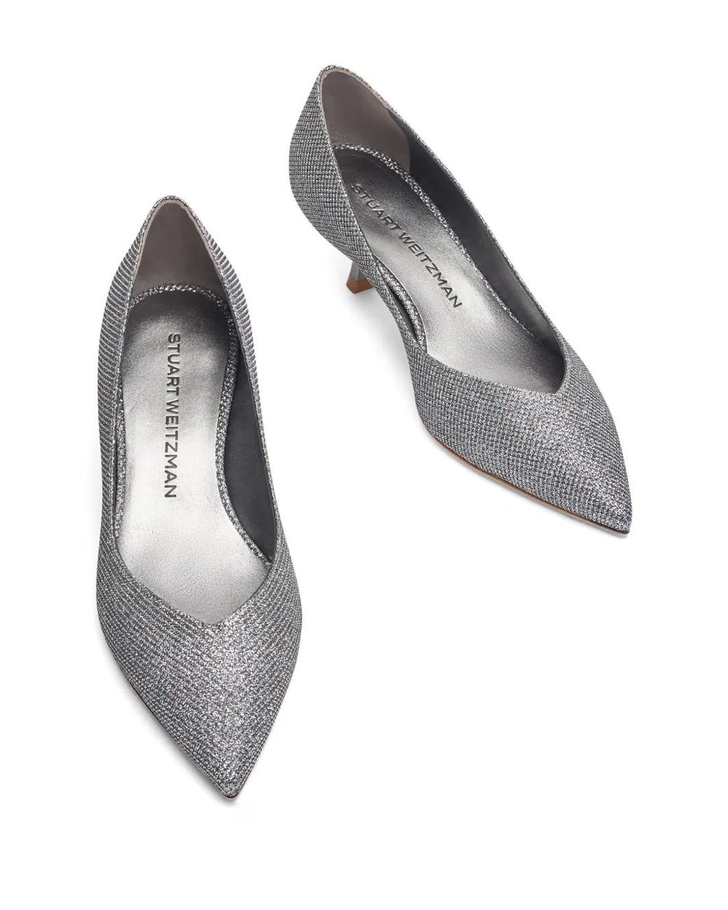 Stuart Weitzman Gray Eva 35Mm Glitter Pumps