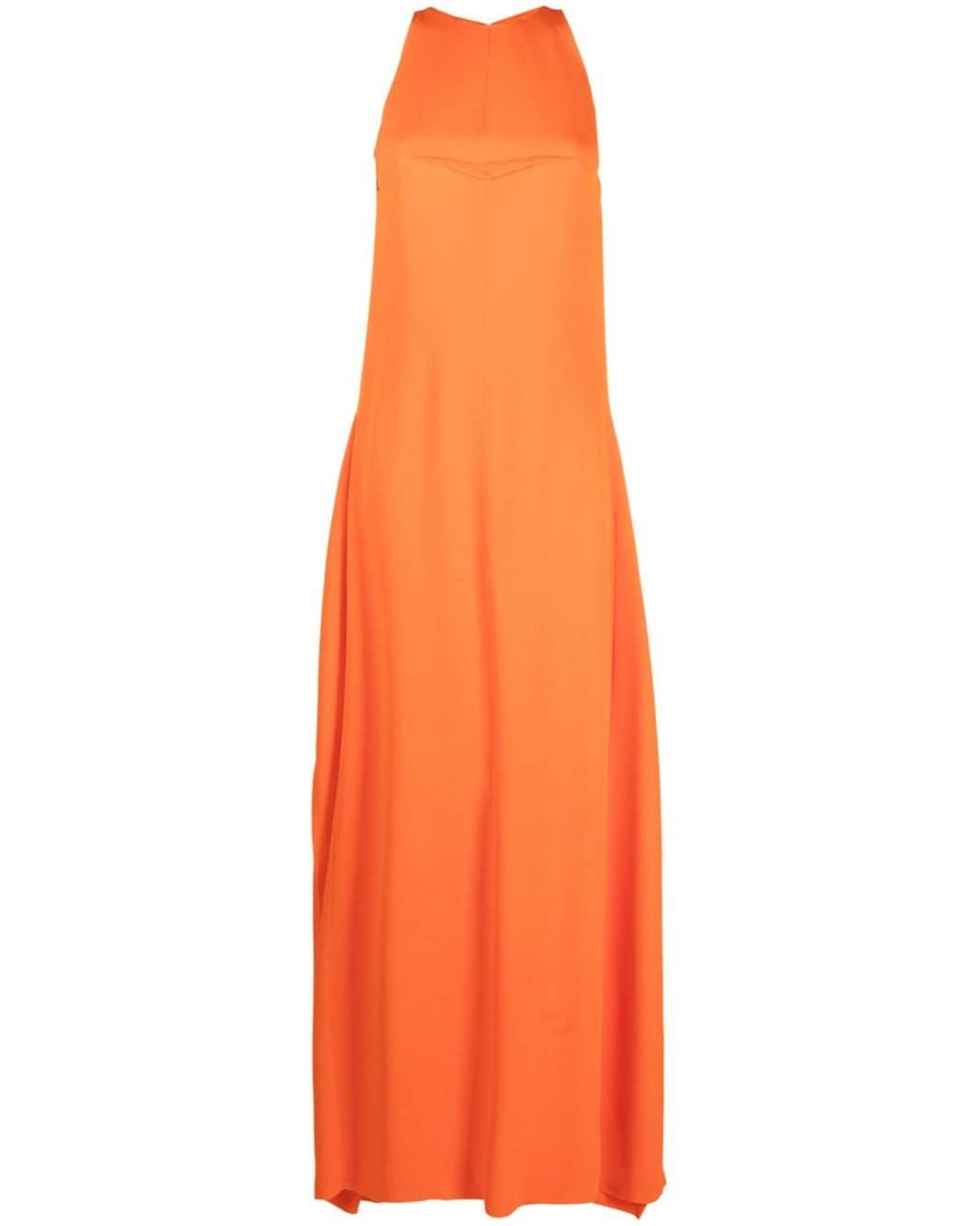 Ruffled Maxi Dress Lanvin en coloris Orange | Lyst