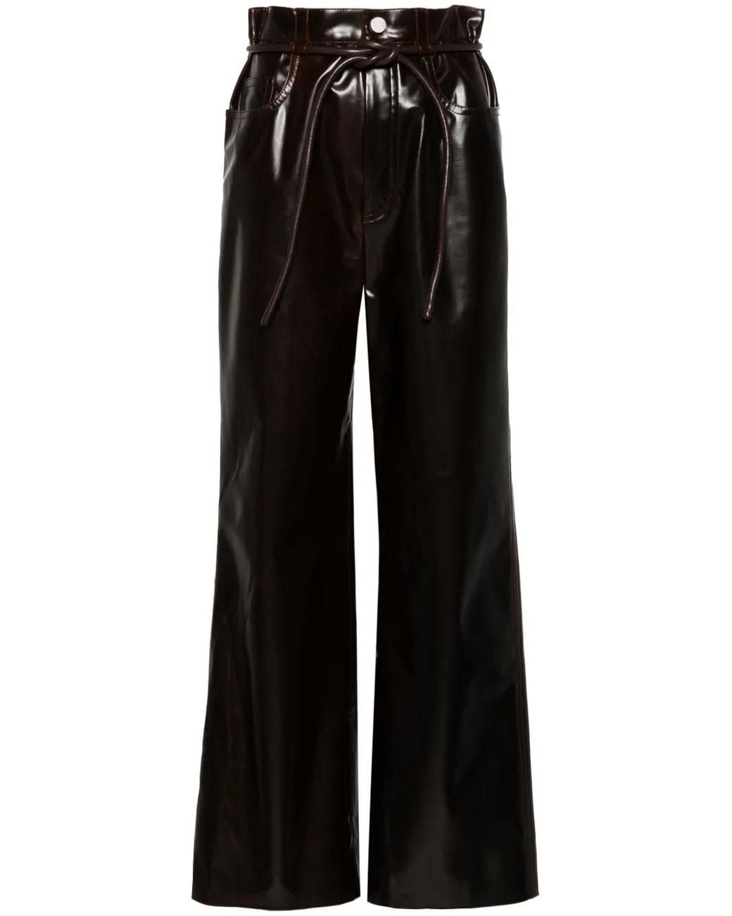 Nanushka Black Sato Wide-Leg Trousers