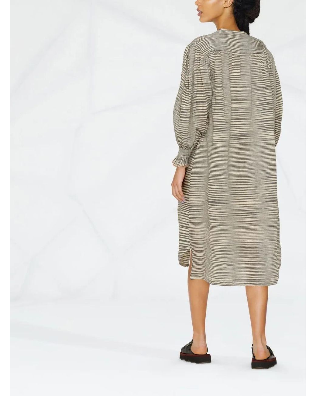 Ulla Johnson Gray Fiora Striped Shirtdress