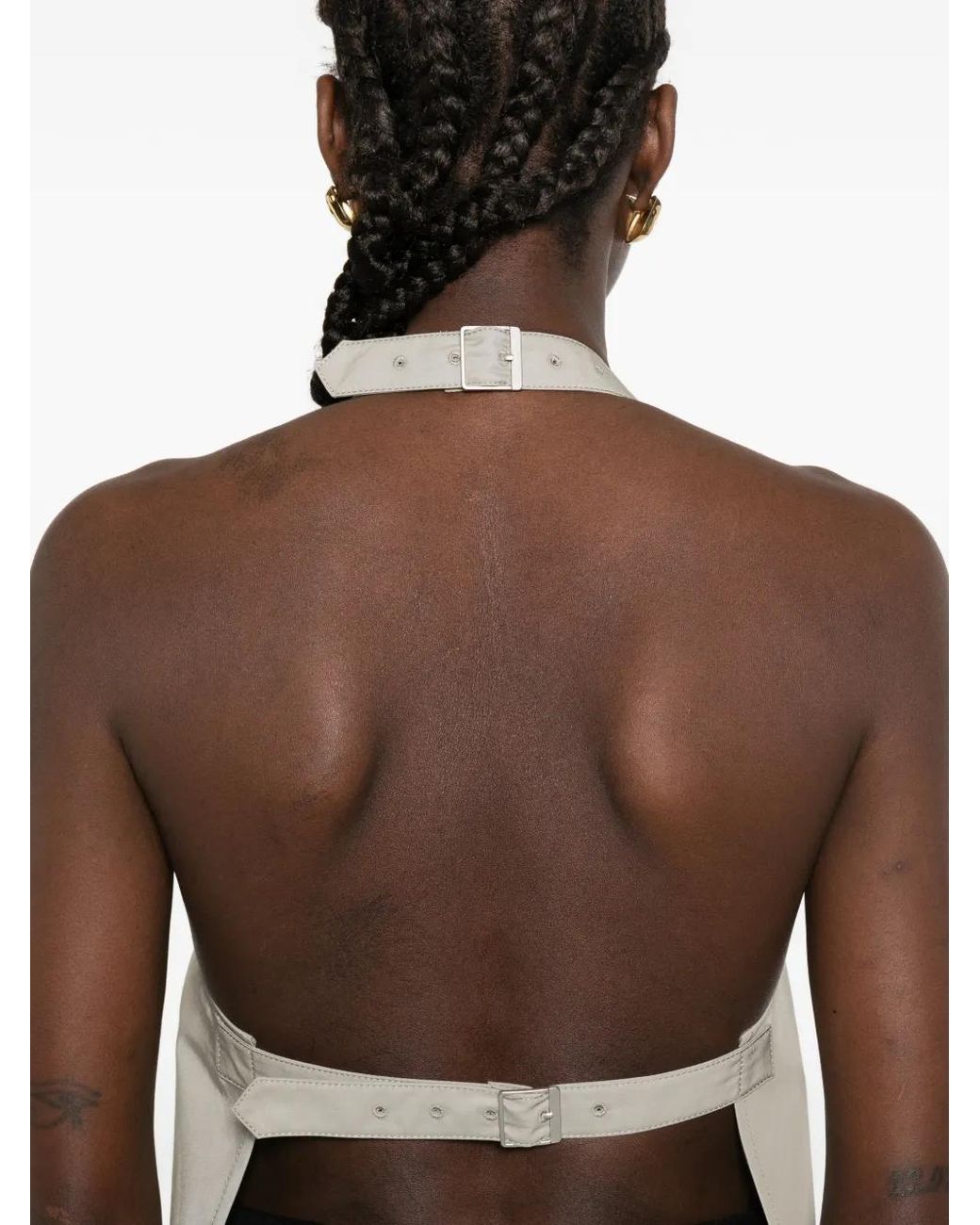 Top Con Cuello Halter Wardrobe NYC de color Natural