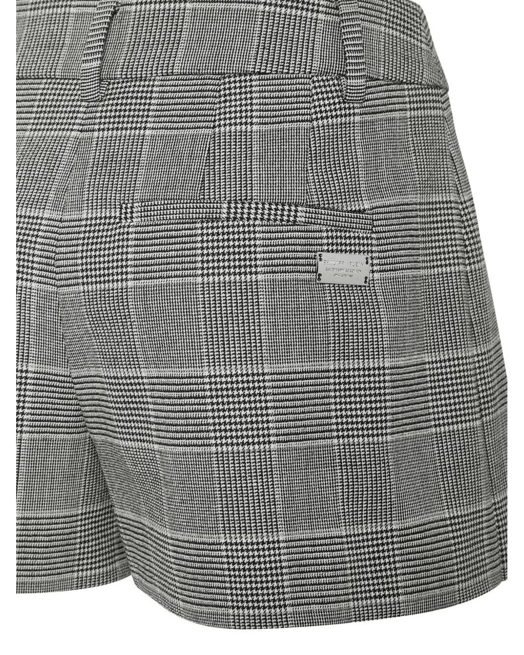 Philipp Plein Gray Check-Pattern Skort