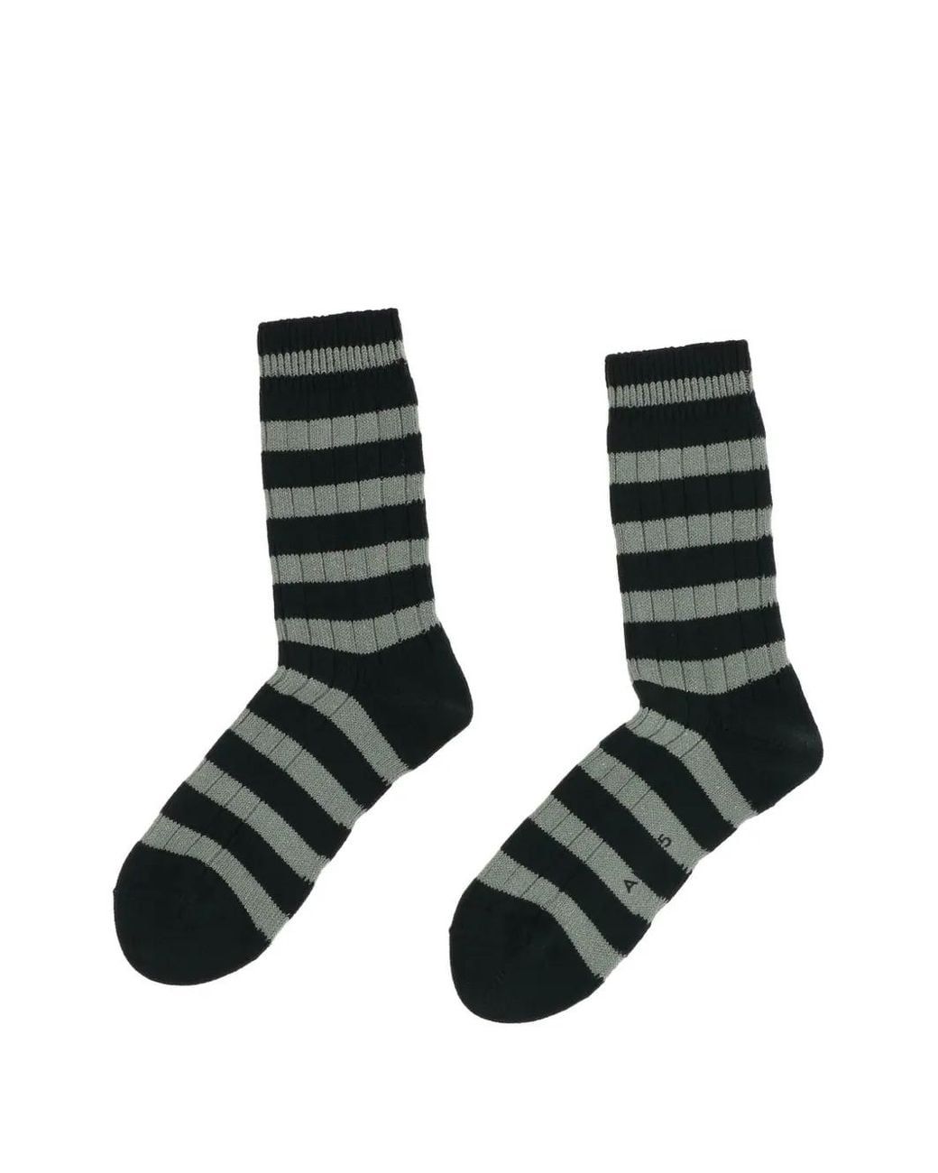 ANT45 Black Dublino Striped Ribbed-Knit Socks