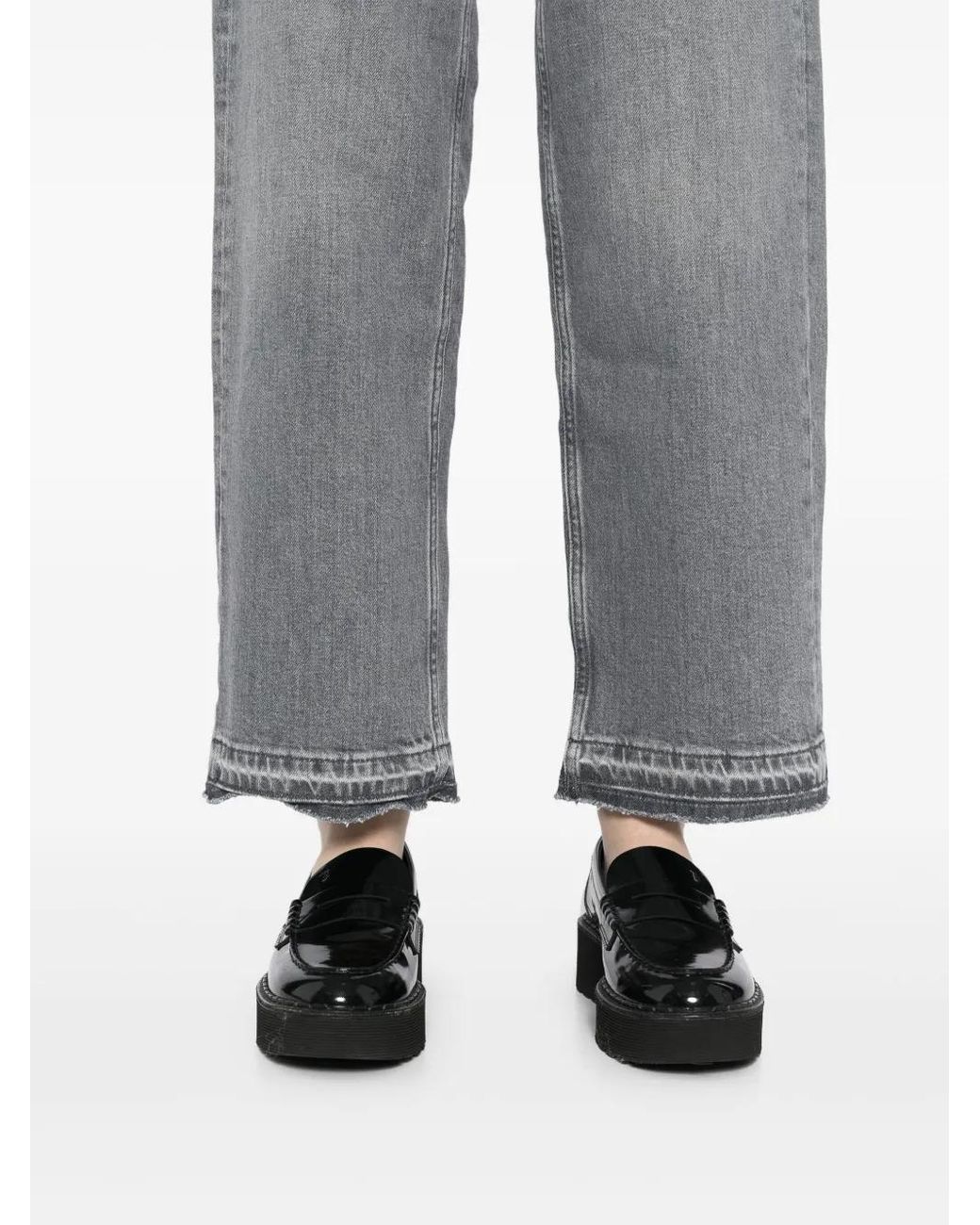 Theory Gray Straight-Leg Jeans