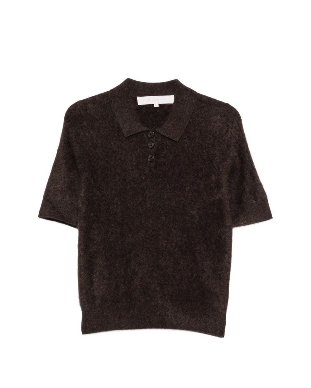ABSOLUT CASHMERE Black Margot Button-Up Polo Sweater
