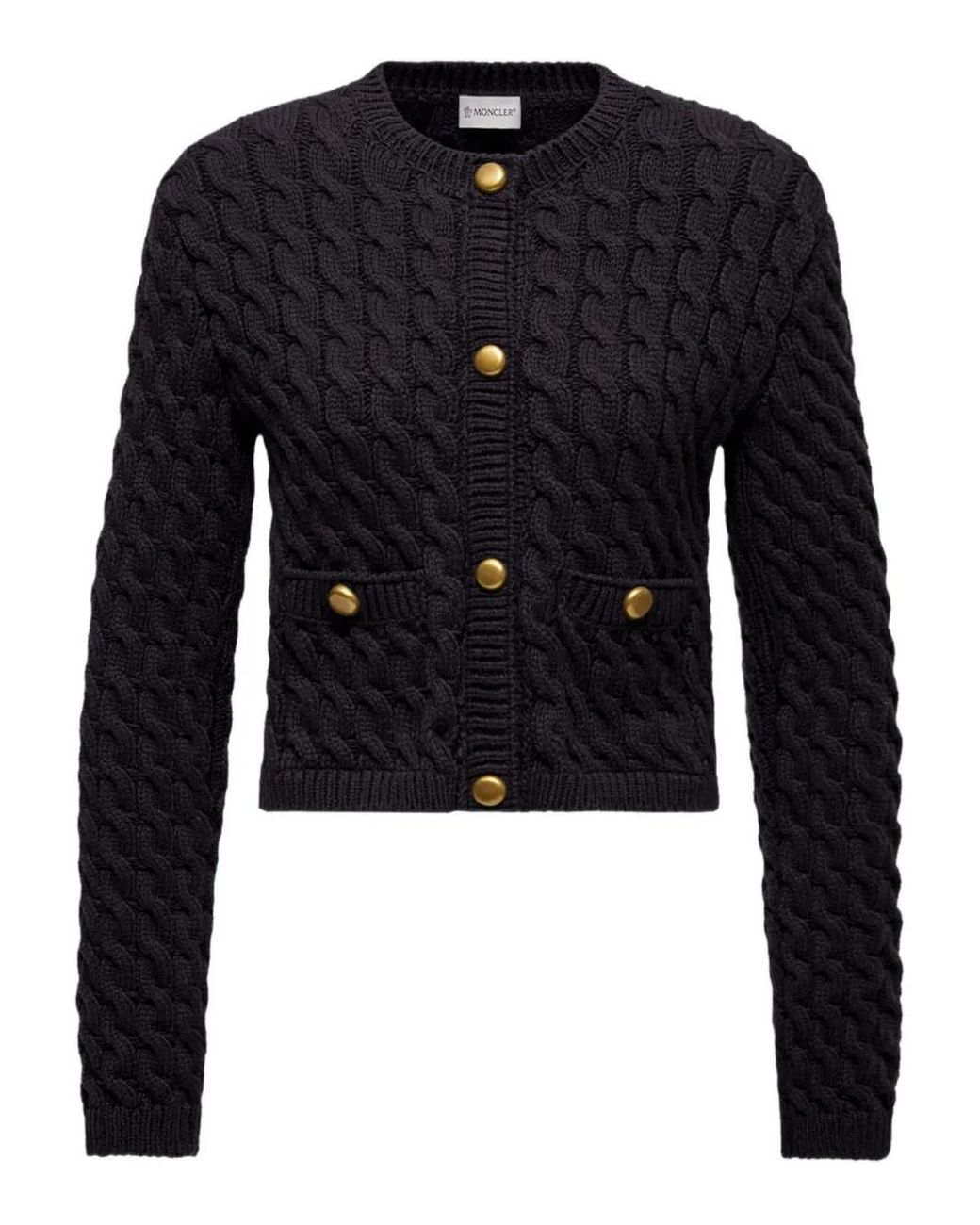 Moncler Blue Cotton Blend Cardigan