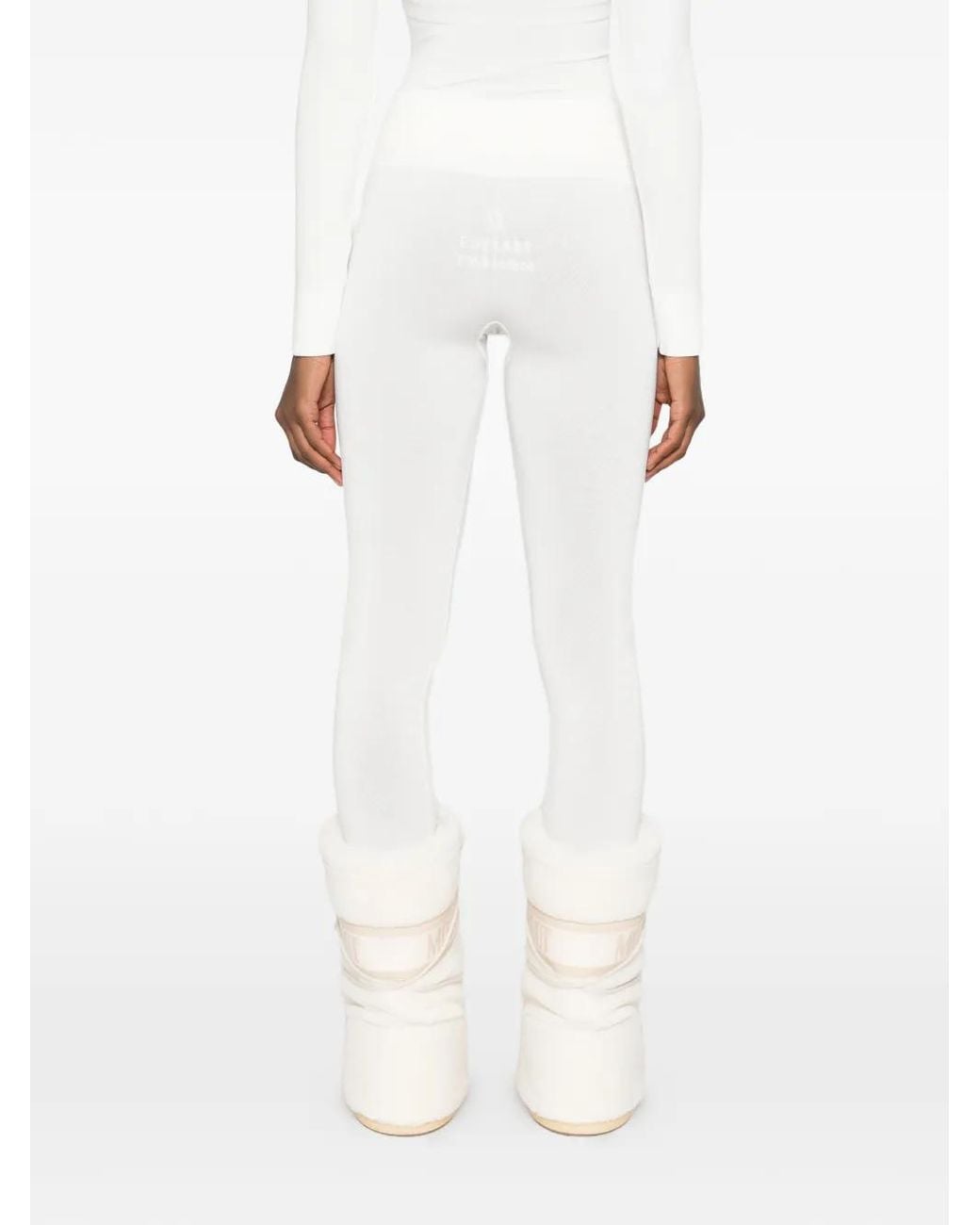Perfect Moment White Legging Thermique Perfect Côtelé À Taille Haute