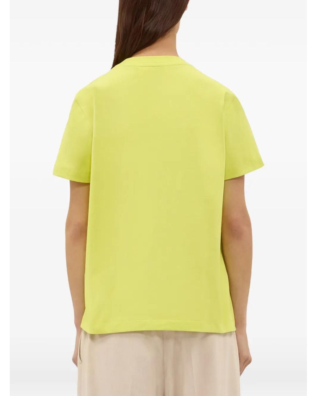 MSGM Yellow T-Shirt À Détail De Logo