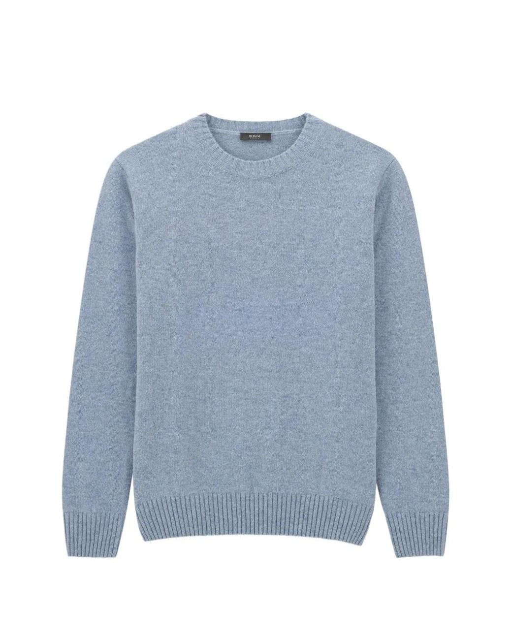 Boggi Blue Crew Neck Jumper for men