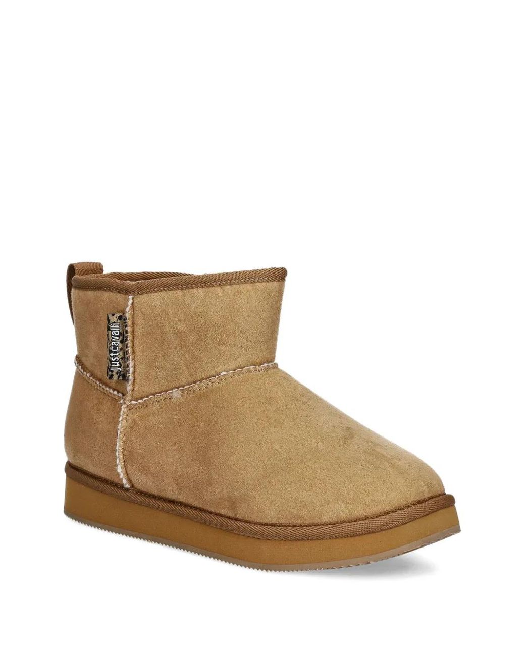Just Cavalli Brown Pull-Tab Ankle Boots