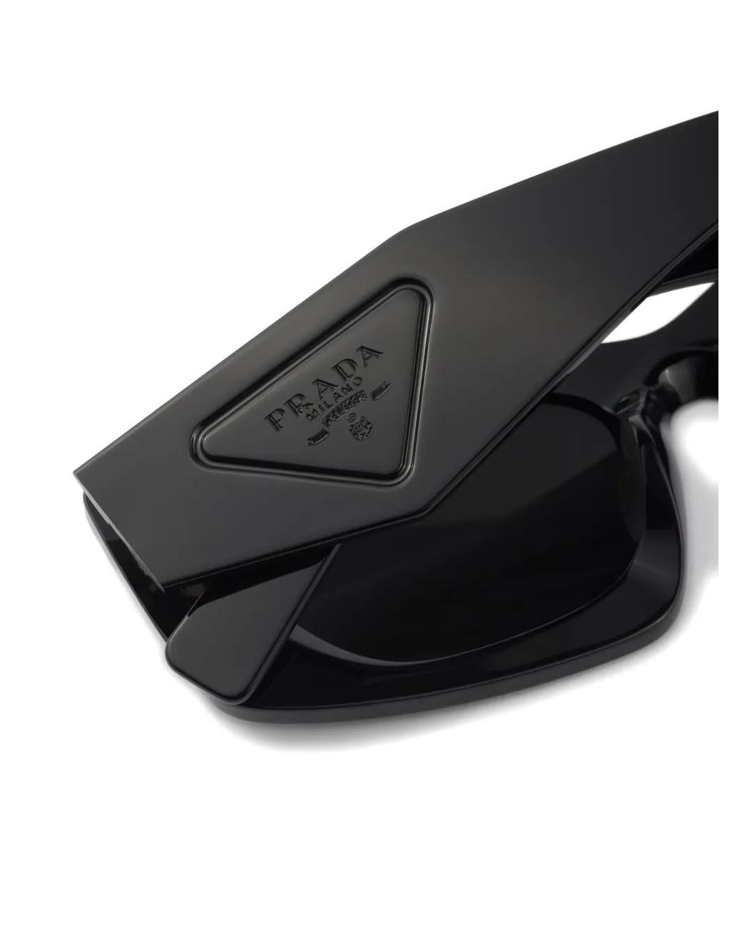Prada Gray Sunglasses With Triangle Logo