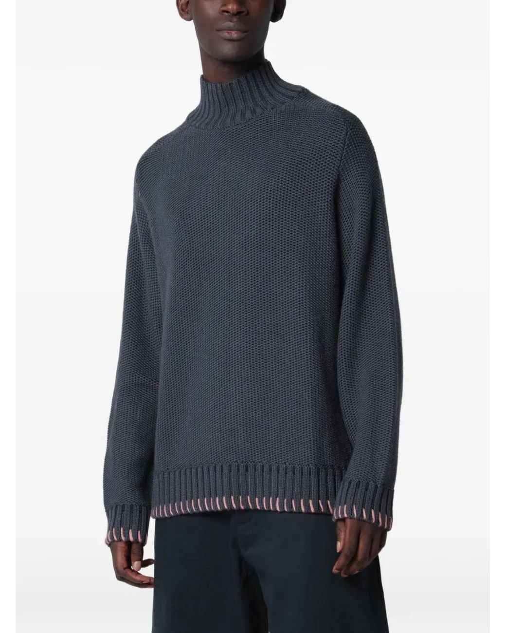 YMC Blue Yips Chunky-Knit Sweater for men