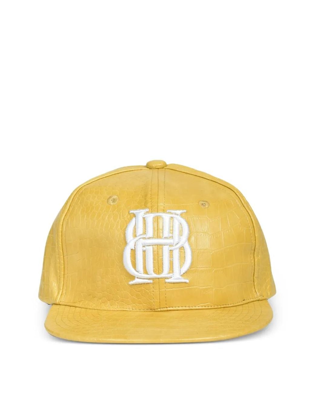 BREATH Yellow Croc-Embossed Logo Baseball Cap for men