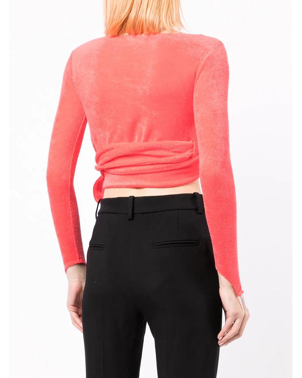 Maisie Wilen Red Dramady Tie-Fastened Top