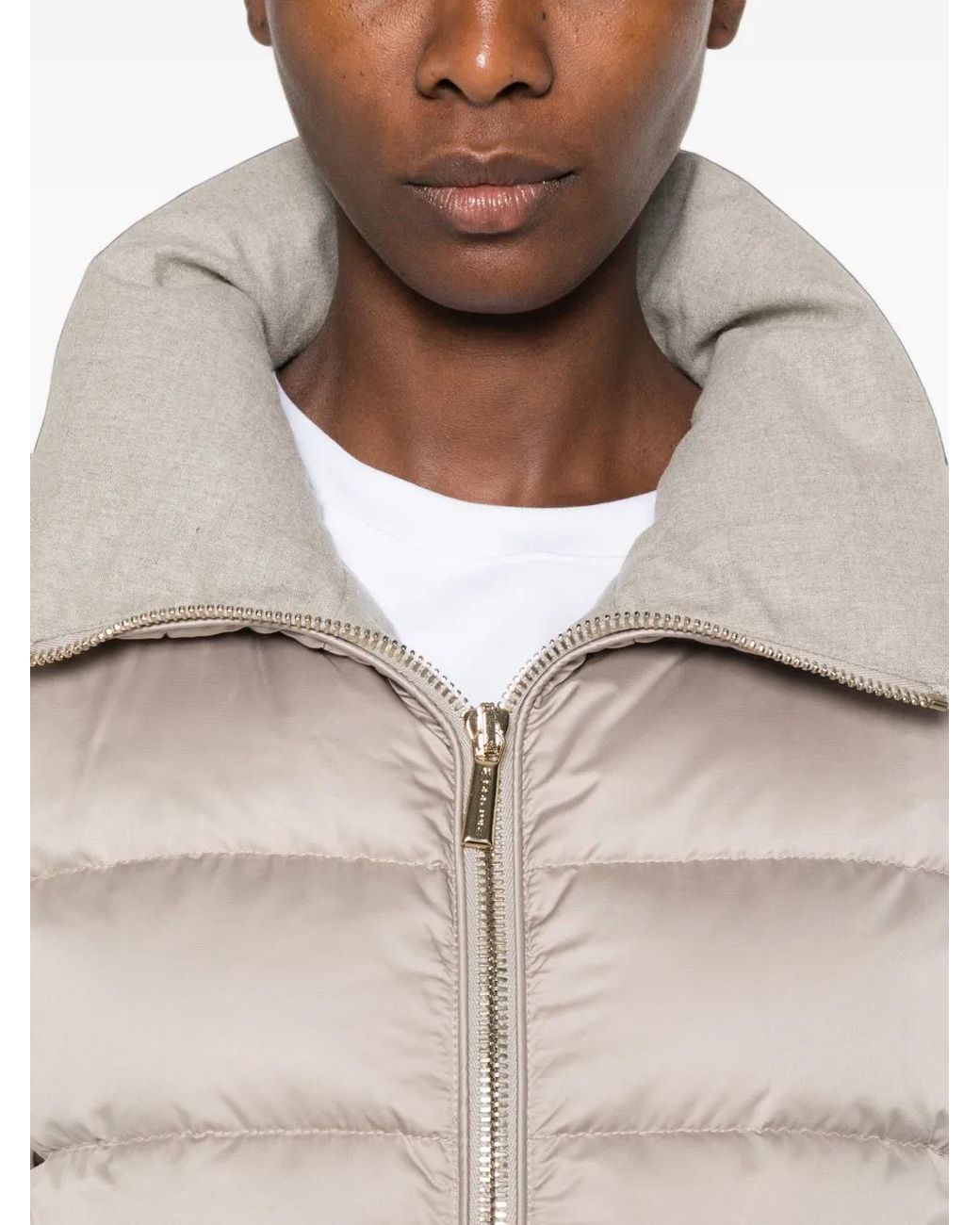 Moorer Natural Veste Matelassée Argentea