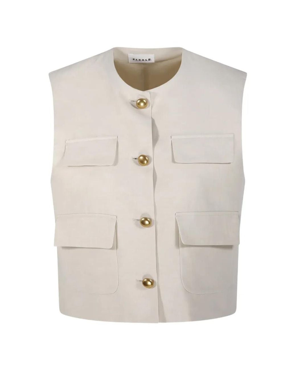 P.A.R.O.S.H. White P.A.R.O..H. Parosh Gilet Graisa Sand