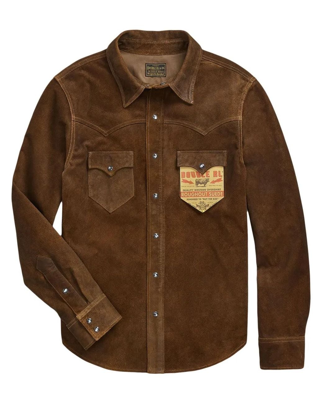 RRL Brown Suede Shirt Jacket for men