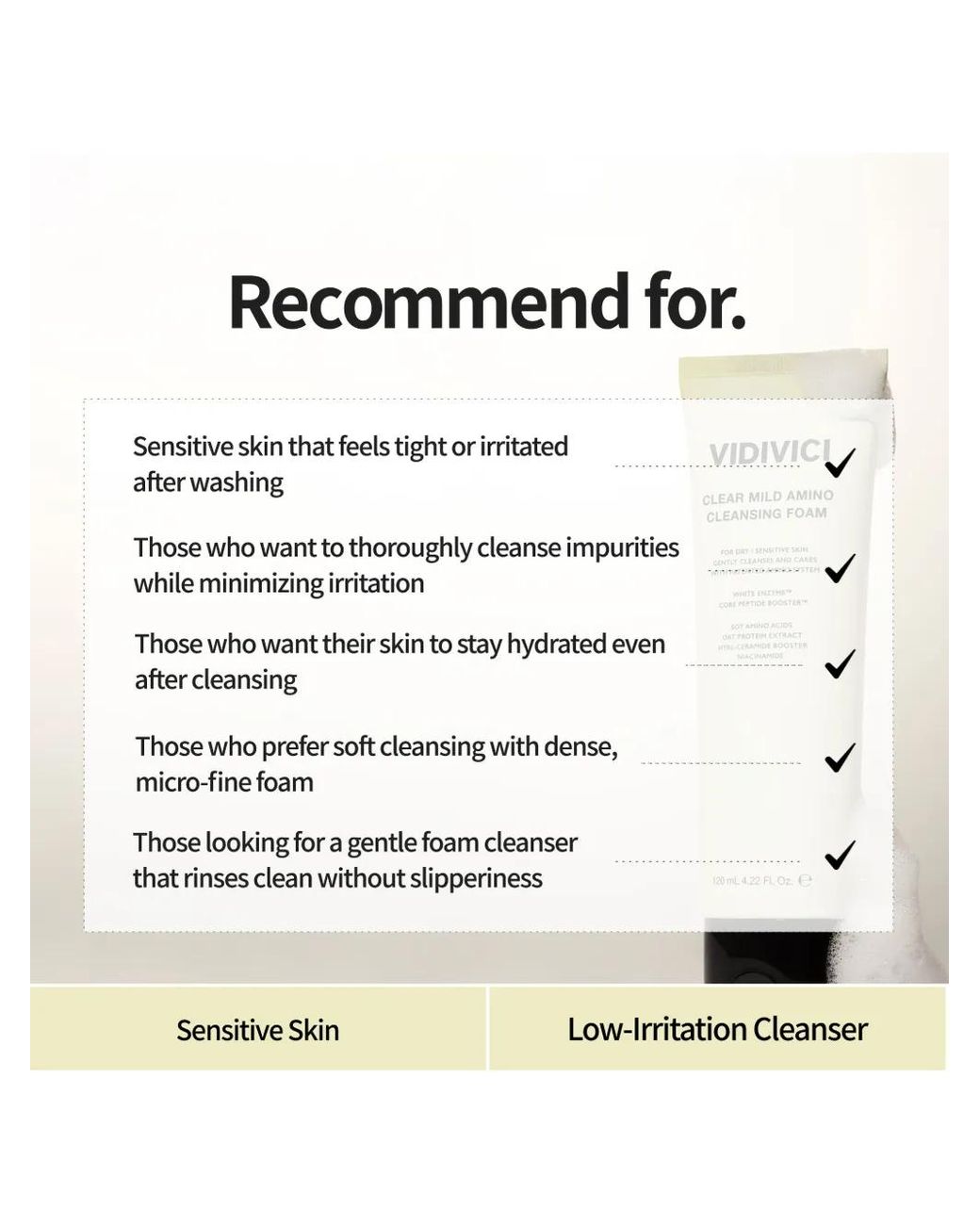 VIDIVICI White Clear Mild-Amino Cleansing Foam (Pack Of Two)