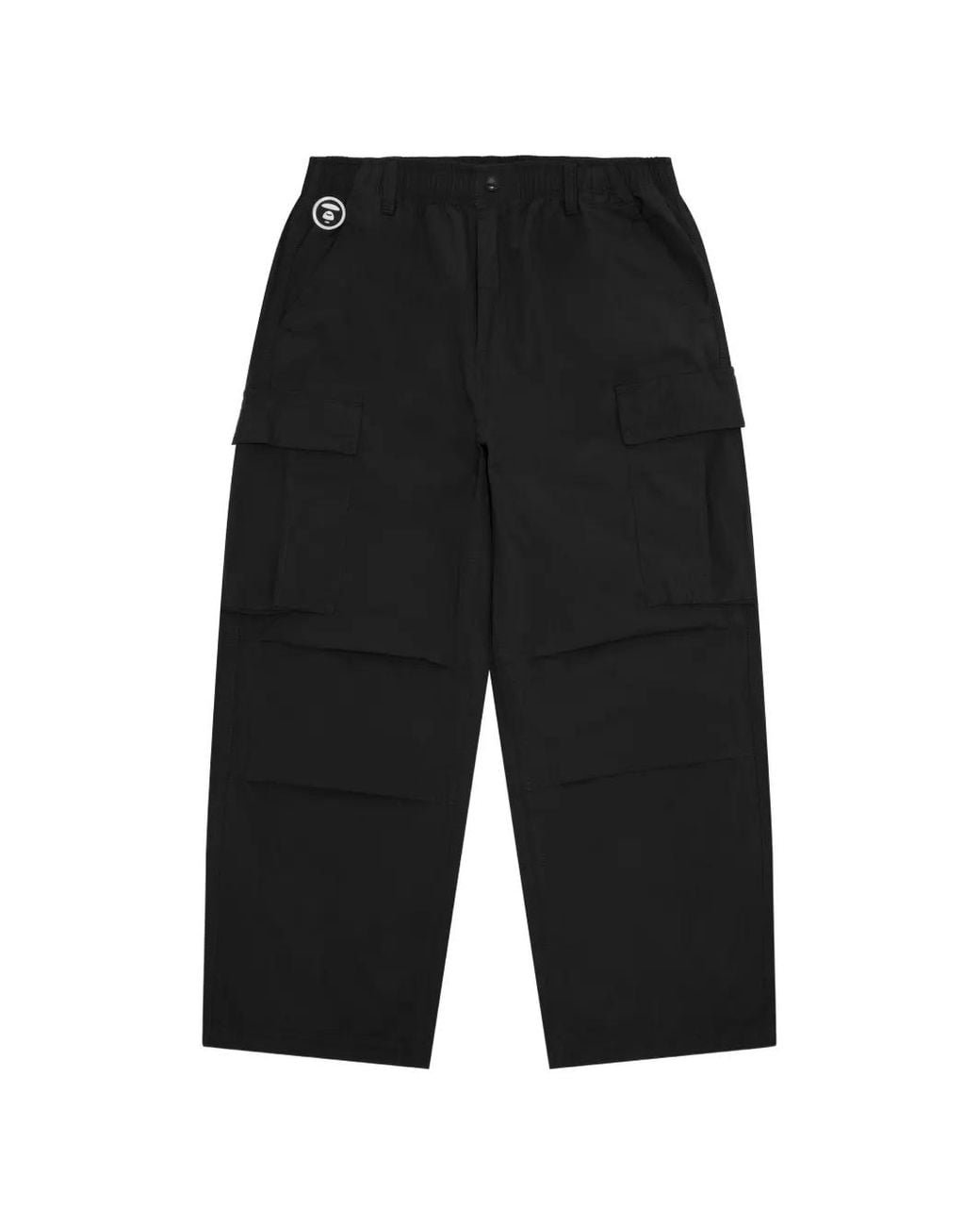 Aape By A Bathing Ape Black Logo-Patch Trousers for men