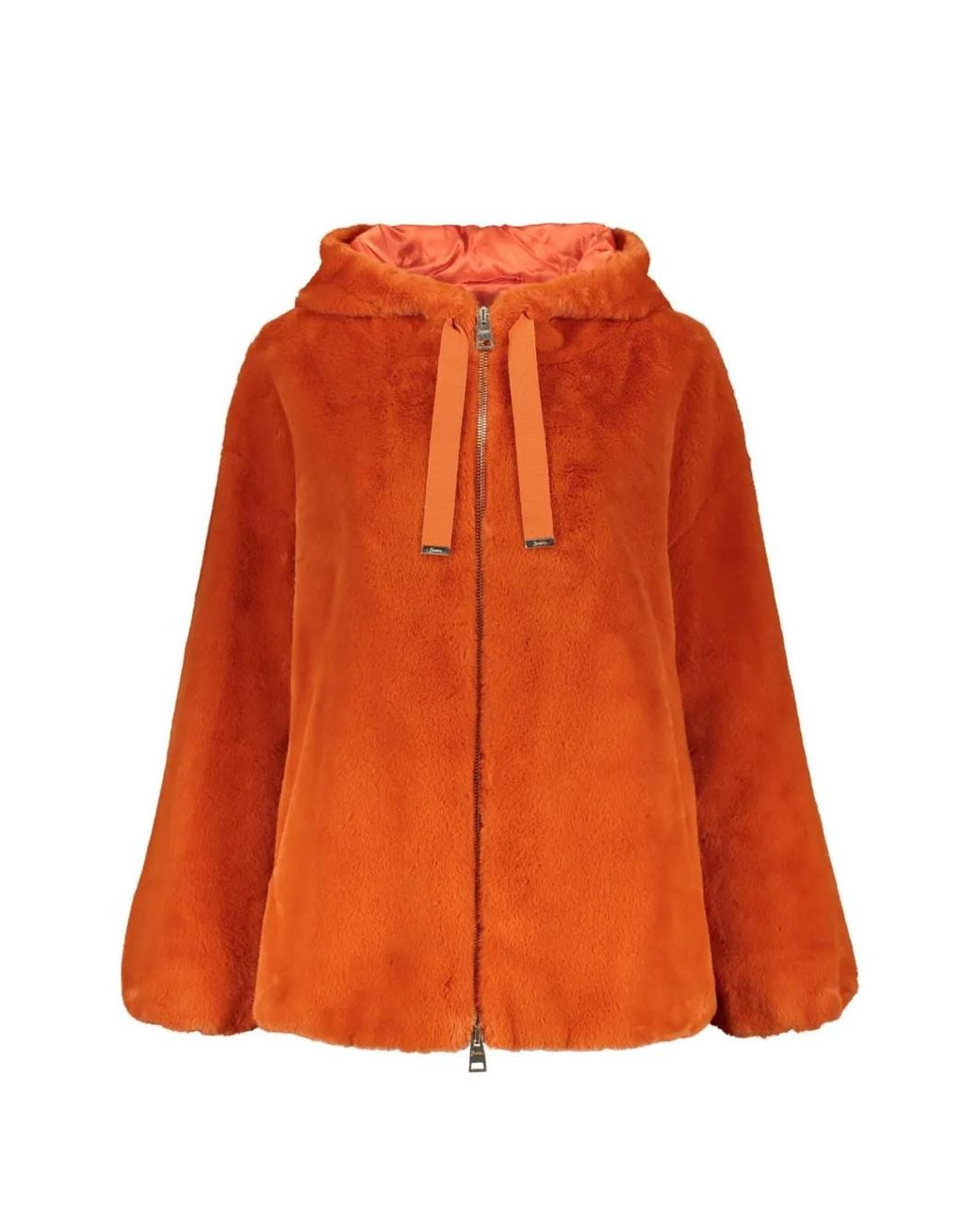Herno Orange Eco Fur Jacket
