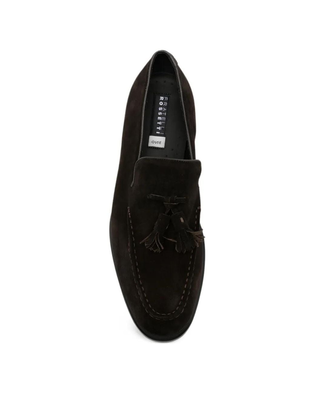 Fratelli Rossetti Black Tassel Suede Loafers for men
