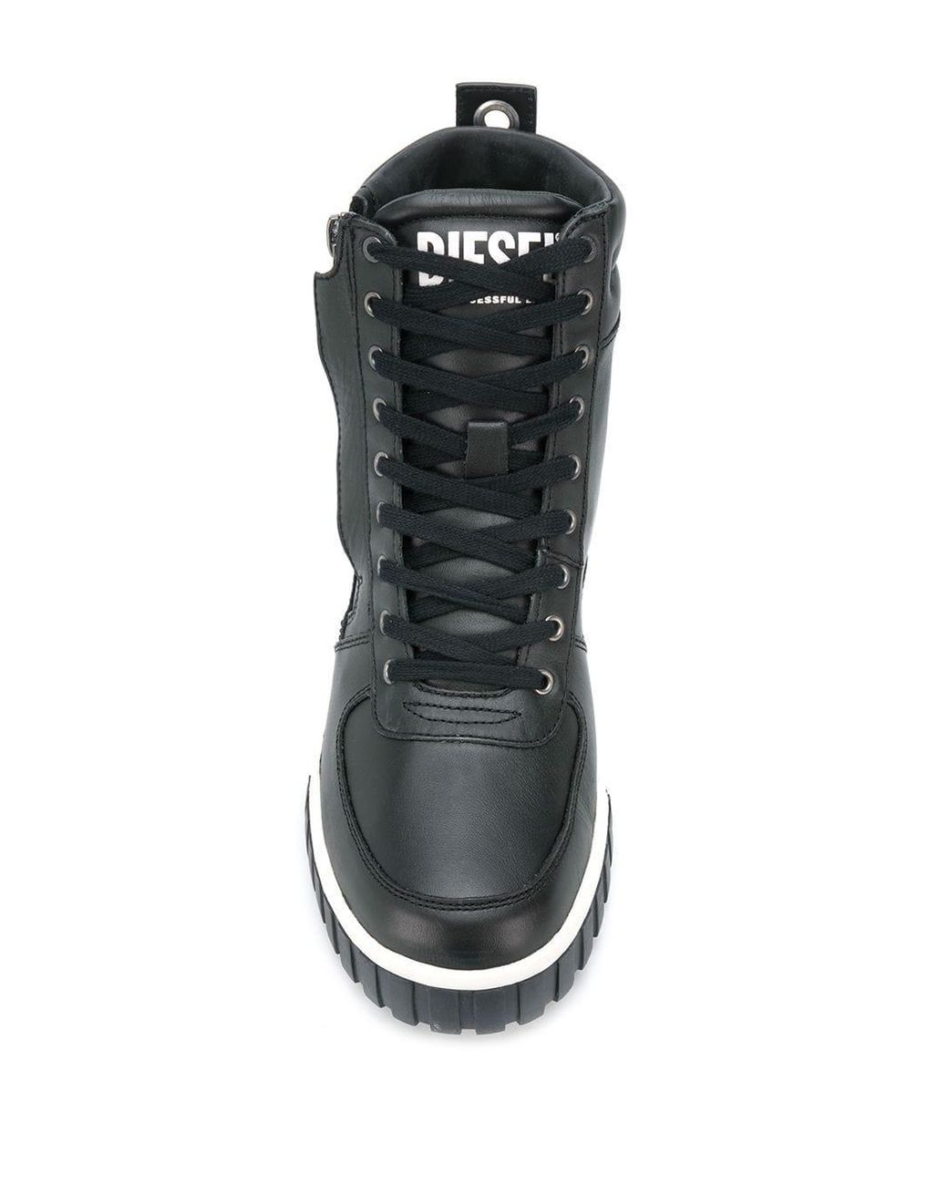 DIESEL Black S-rua Mid Sneakers for Men | Lyst