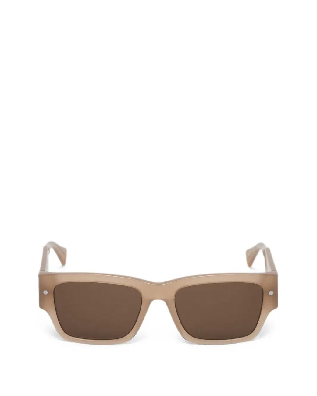AllSaints Brown Iggy Rectangle-Frame Sunglasses