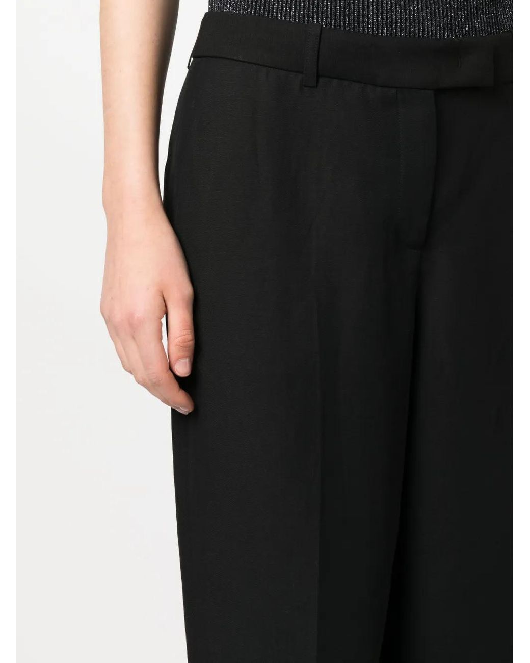 Fabiana Filippi Black Striaght-leg Linen Trousers