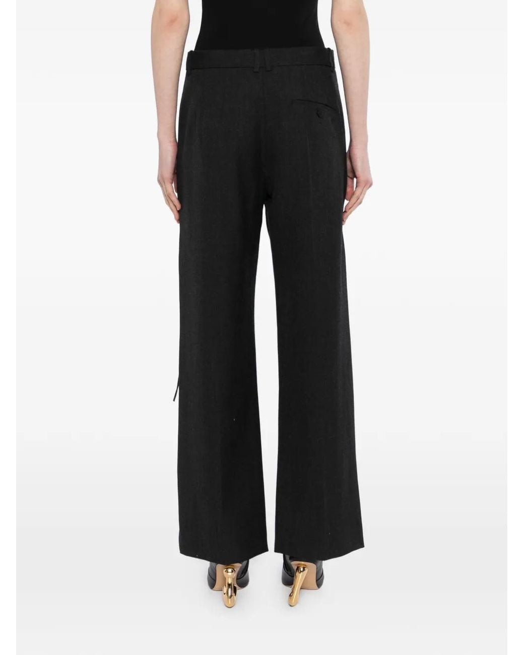 JNBY Black Fringe Straight-Leg Trousers