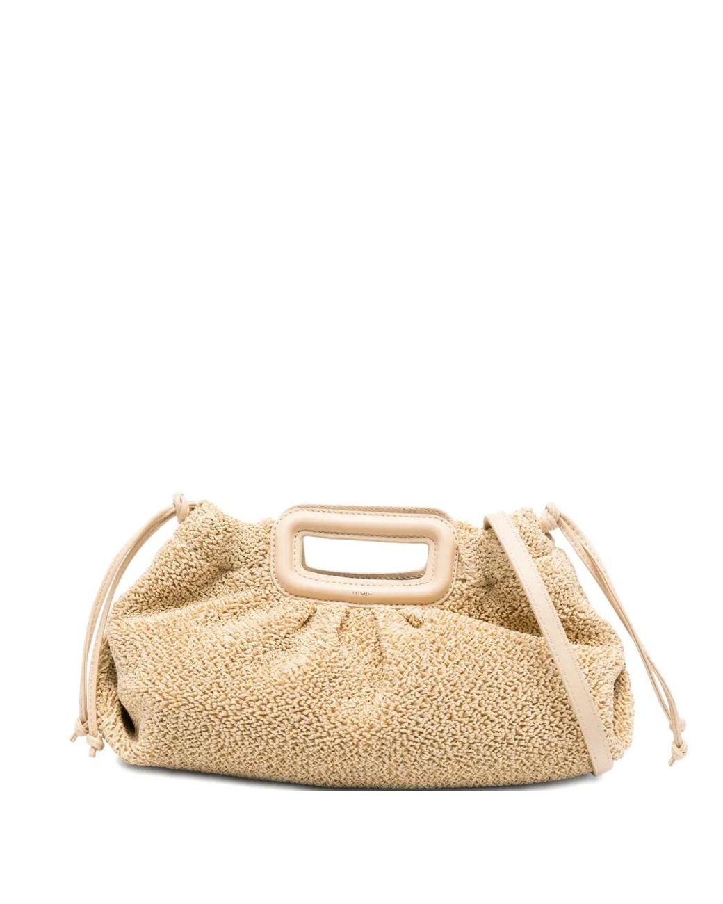 Maje Natural Milpli Bouclé Effect Clutch Bag