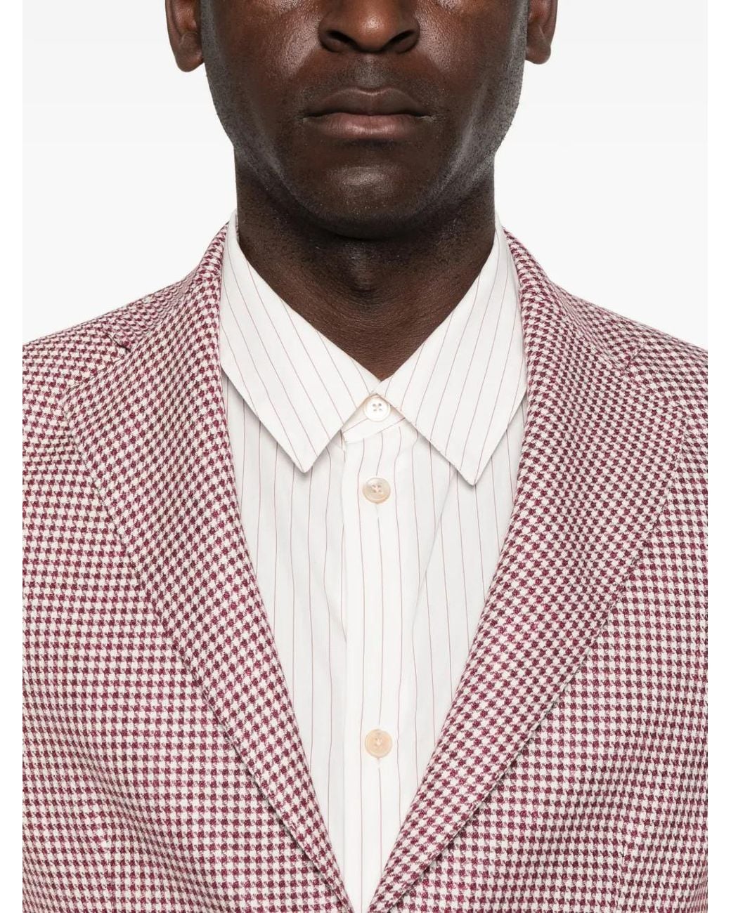 Barba Napoli Pink Blazer À Motif Pied-De-Poule for men