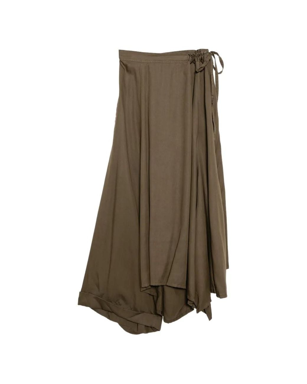 Yohji Yamamoto Natural Draped Gathered-Detail Skirt