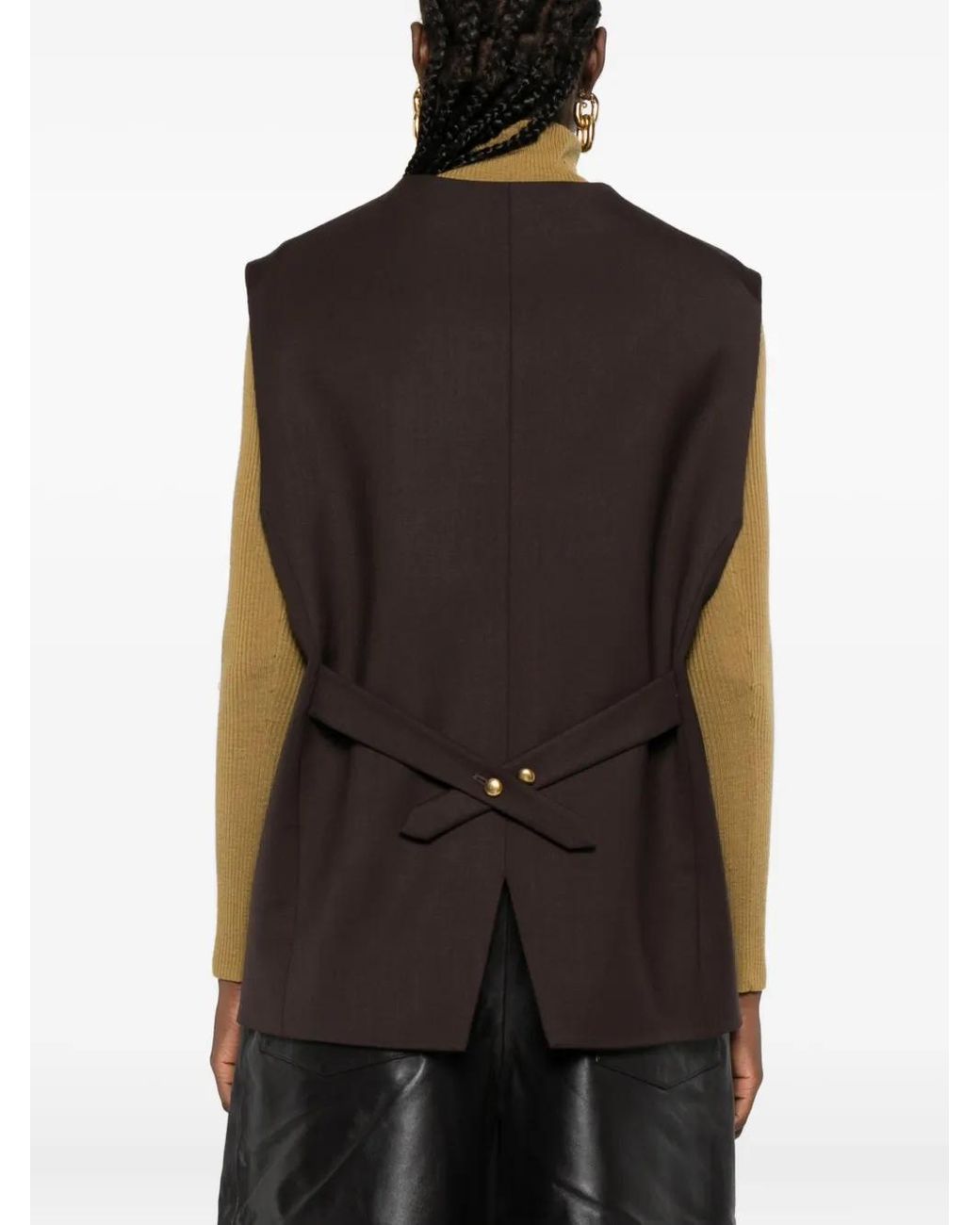 P.A.R.O.S.H. Black Button-Fastening Flap-Pocket Gilet