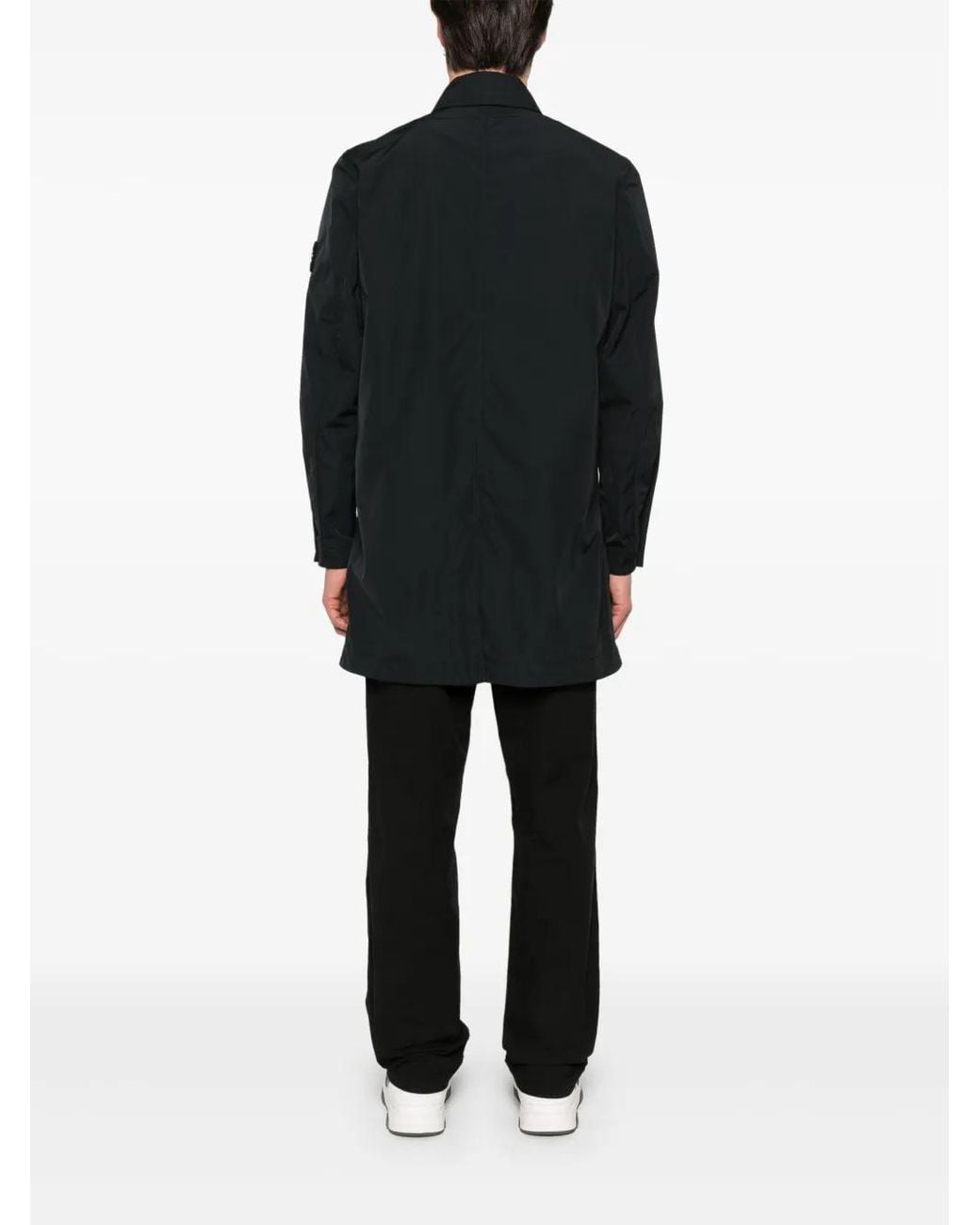 Stone Island Black Compass-Badge Coat for men