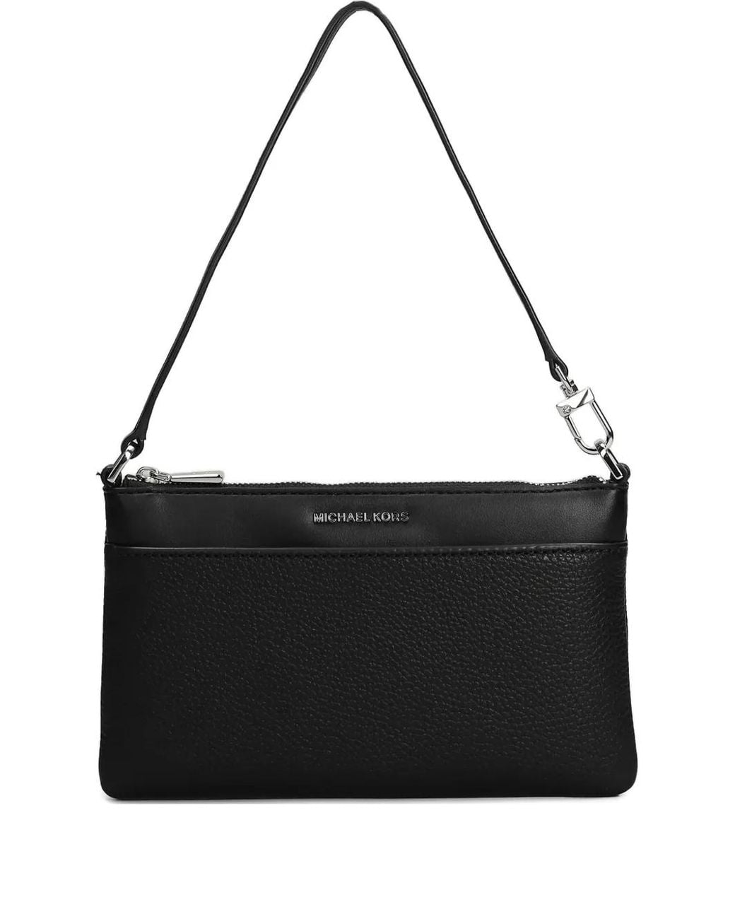 Michael Kors Black Jet Set Pebbled-Leather Shoulder Bag