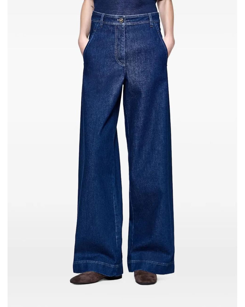 Giorgio Armani Blue Wide-Leg Jeans