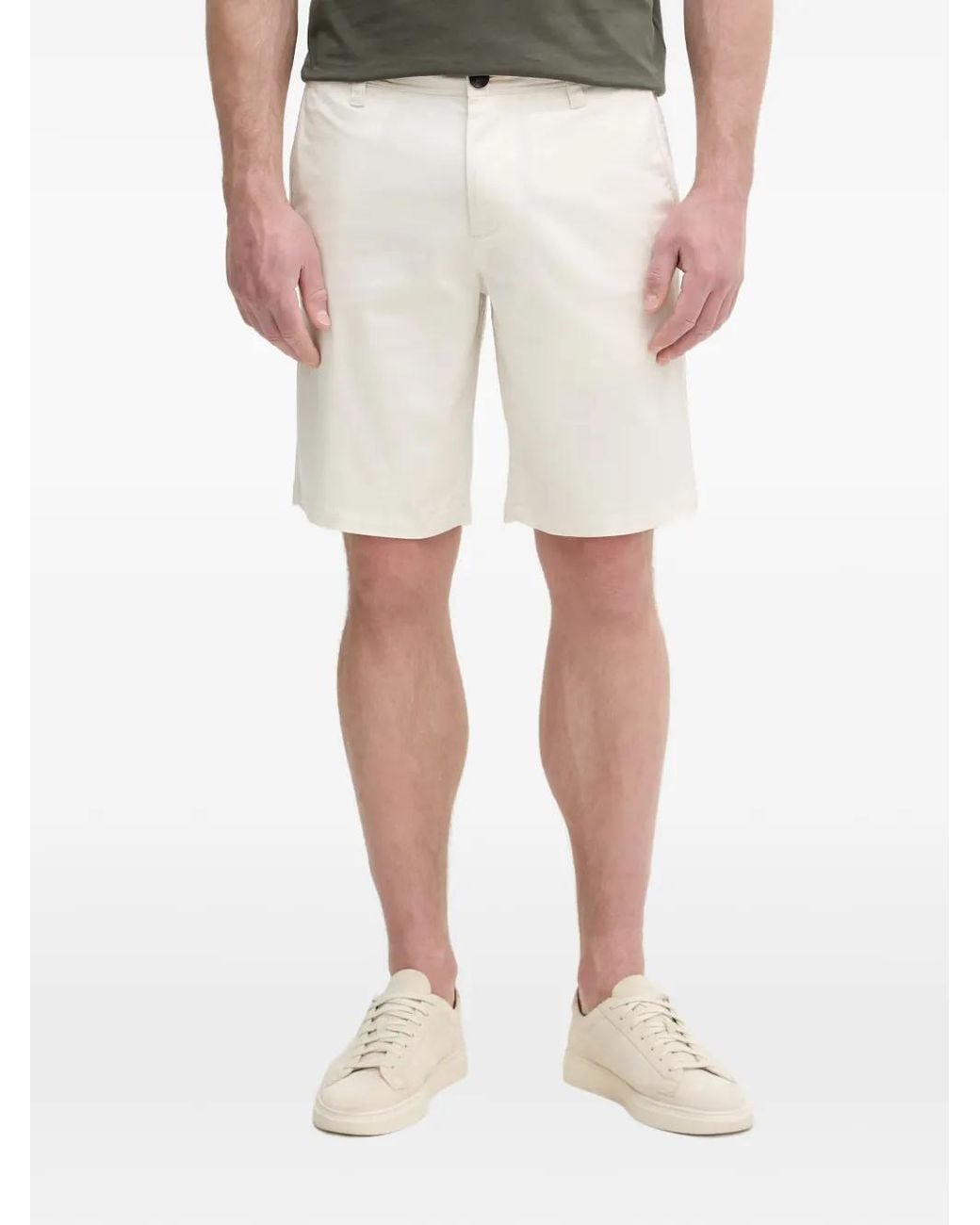 ARMANI EXCHANGE Natural Logo-Plaque Chino Shorts for men