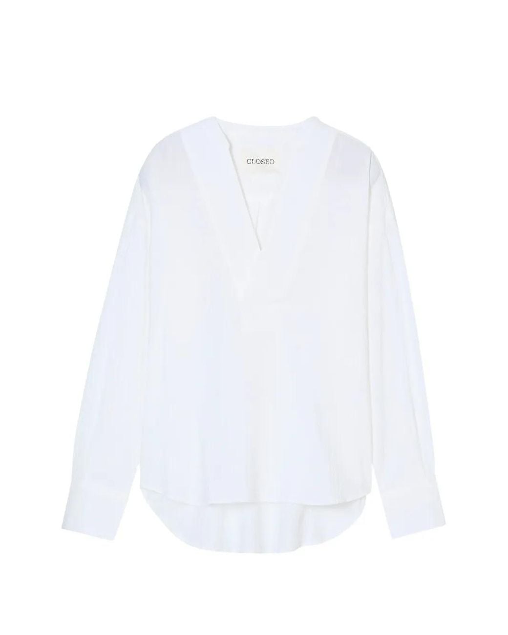 Closed White V-Neck Shirt