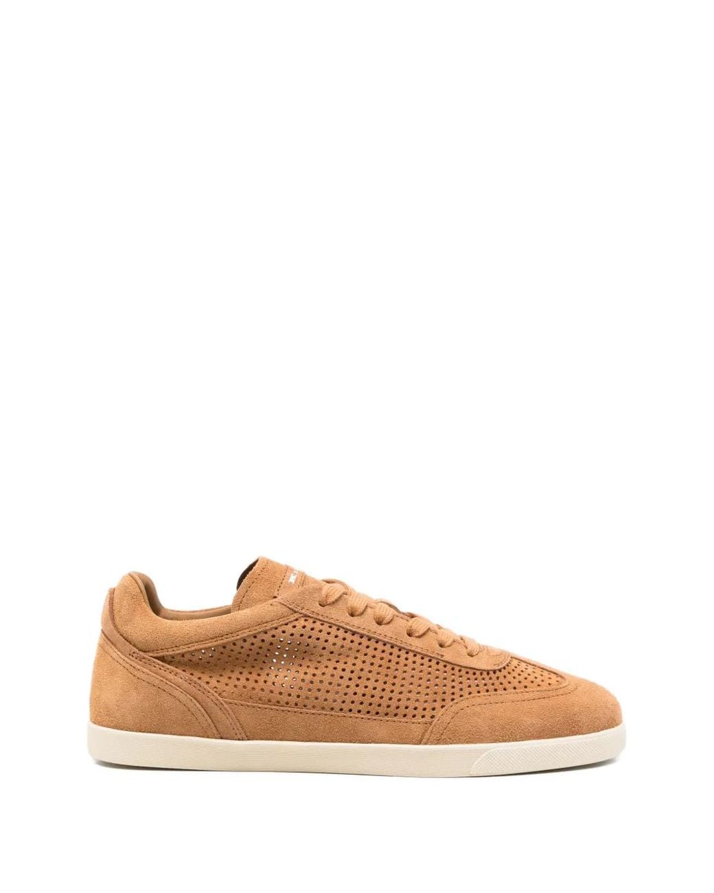 Kiton Brown Perforated Leather Sneakers for men