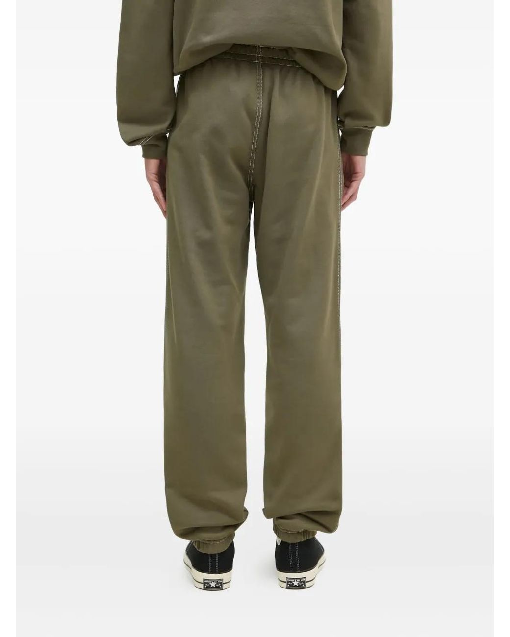 Adidas Green Stitch-Detail Track Pants for men