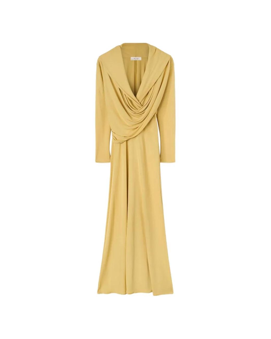 RETORI Metallic Robe Longue À Design Drapé Et Capuche