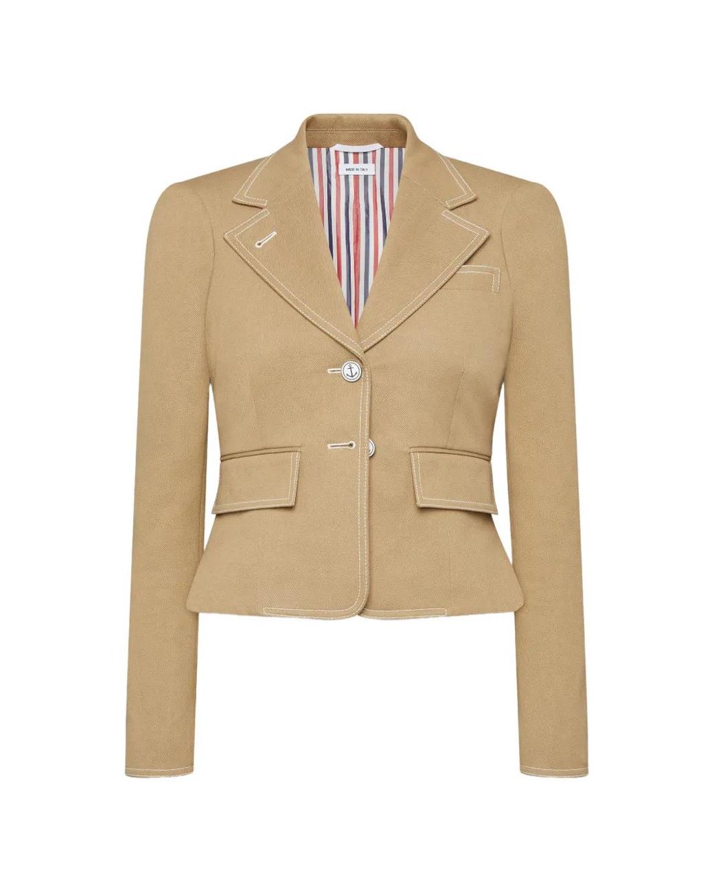 Thom Browne Natural Selvedge Denim Cropped Jacket