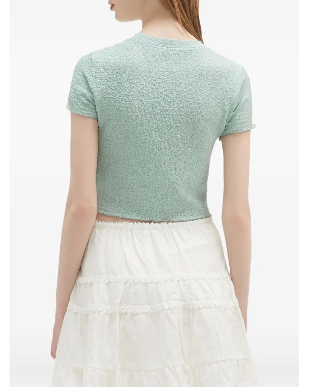 Musium Div. Blue Logo-Embroidered Crop Top