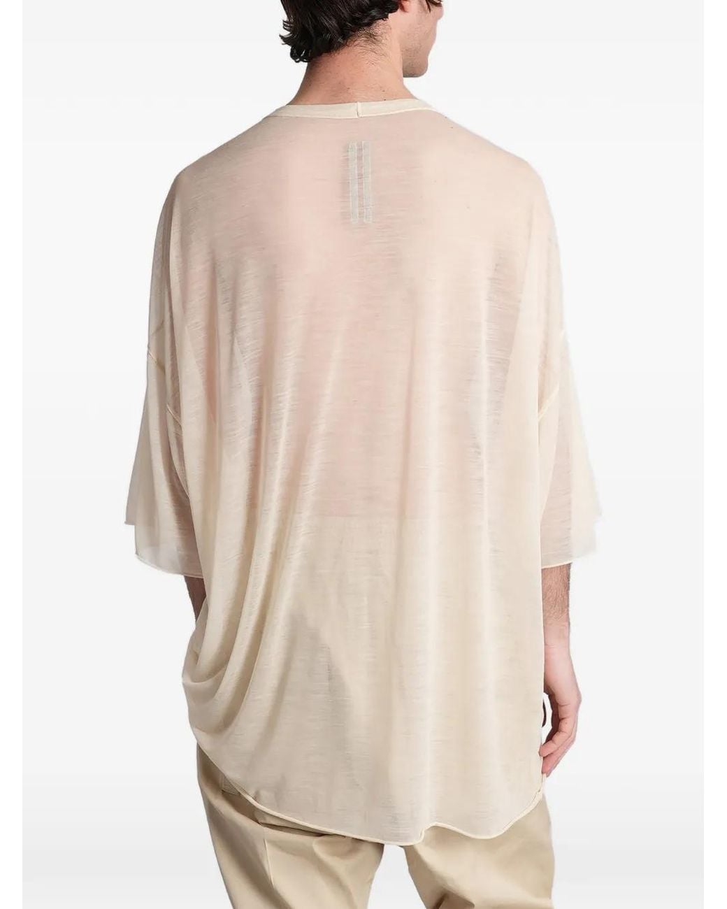 Rick Owens Natural Tommy Sheer Oversized T-Shirt for men