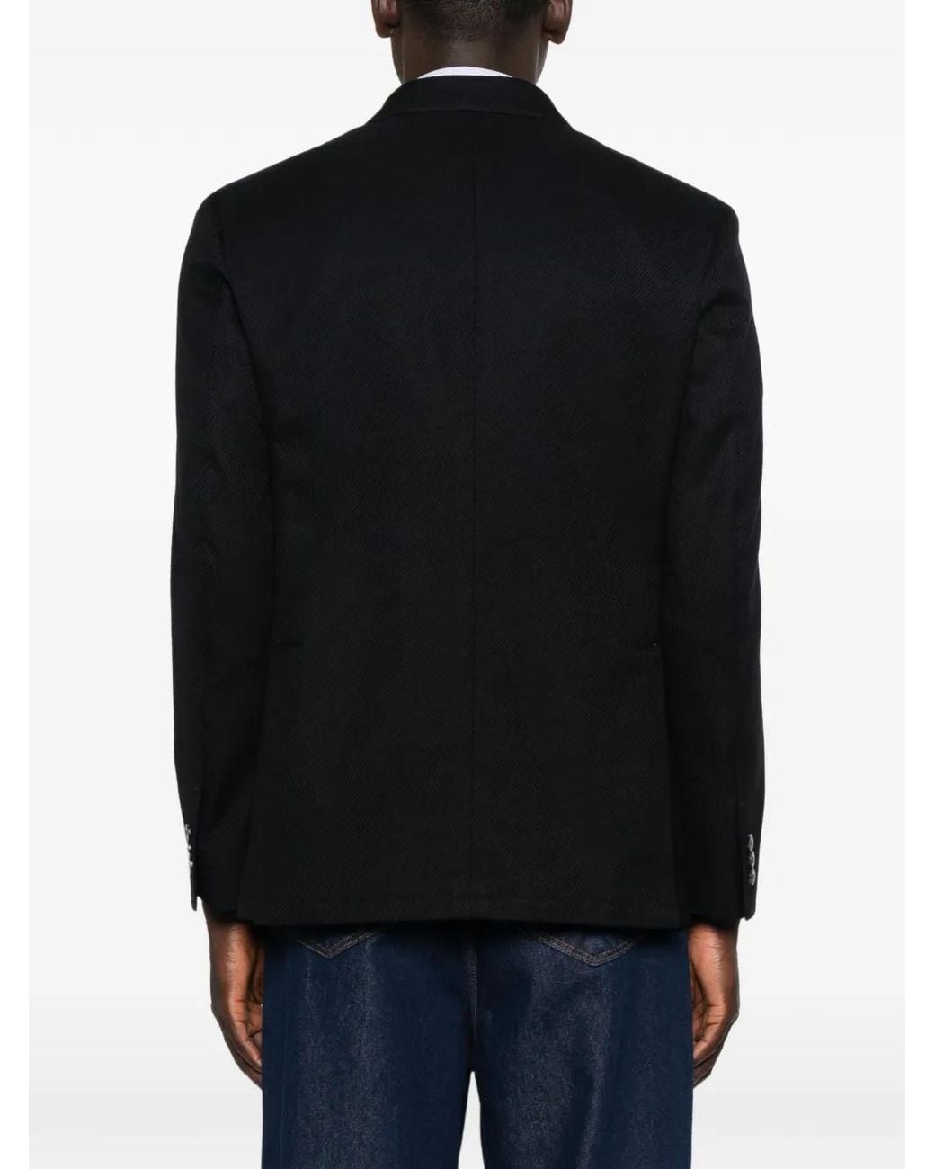 Canali Black Double-Breasted Peaked-Lapel Blazer for men